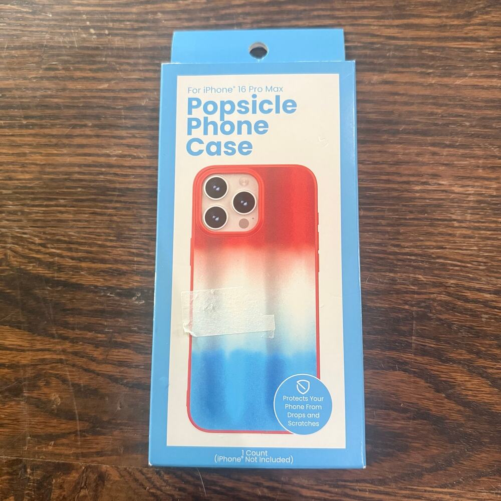Red White Blue Popsicle Phone Case for iPhone 16 Pro Max NEW NWT
